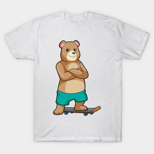 Bear as Skater with Skateboard T-Shirt